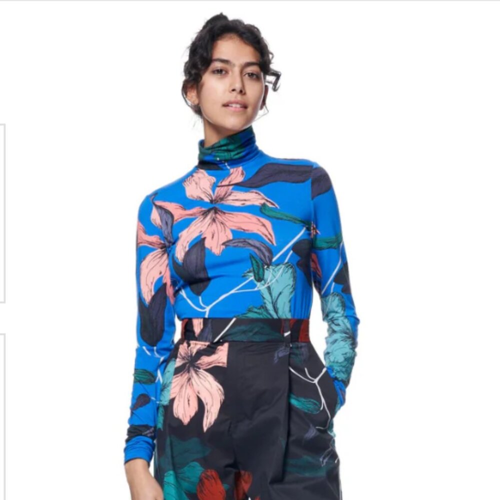 The Kit - Turtleneck - Azure Upstate Florals - Small